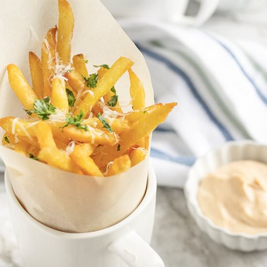 Parmesan Truffle Fries - Recipe photo by justalittlebitofbacon