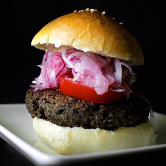 Sprouted Black Lentil Walnut Burger - Recipe photo by scratch-eats