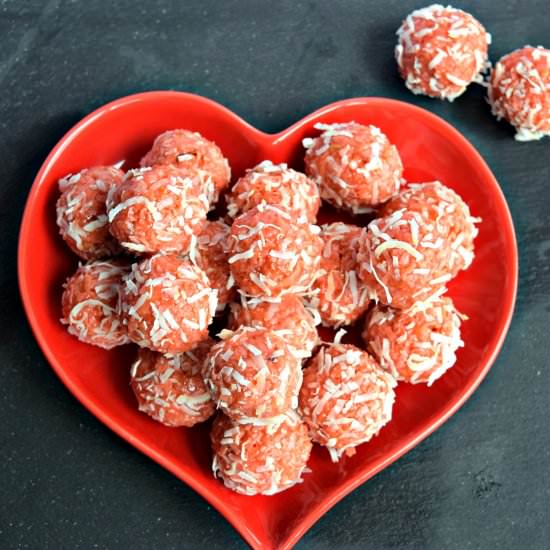 Rose Flavored Coconut Balls - Recipe photo by Cookilicious