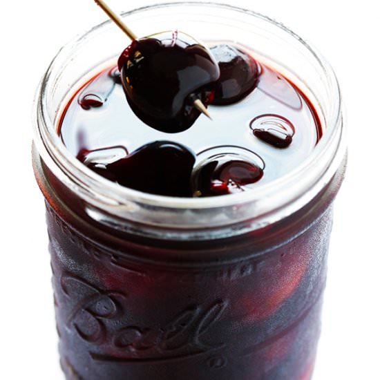 Bourbon-Soaked Cherries - Recipe photo by gimme some oven