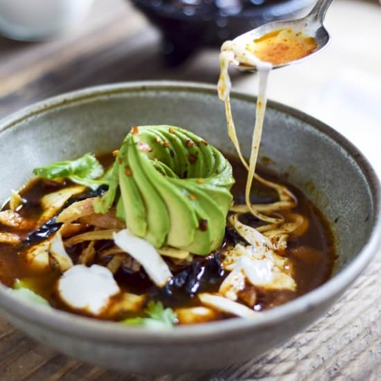 Sopa Azteca (Tortilla Soup) - Recipe photo by Thespicedkitchen