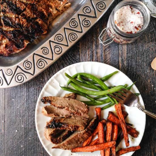 Blue Cheese Marinated Flank Steak - Recipe photo by MyLifeCookbook
