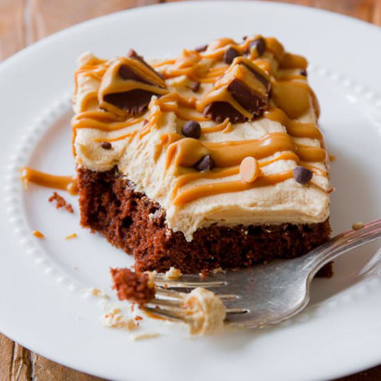 Chocolate Sheet Cake & PB Frosting - Recipe photo by sallysbakingaddiction