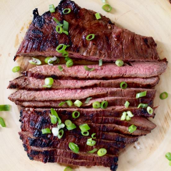 Soy Sauce & Honey Flank Steak - Recipe photo by betondinner