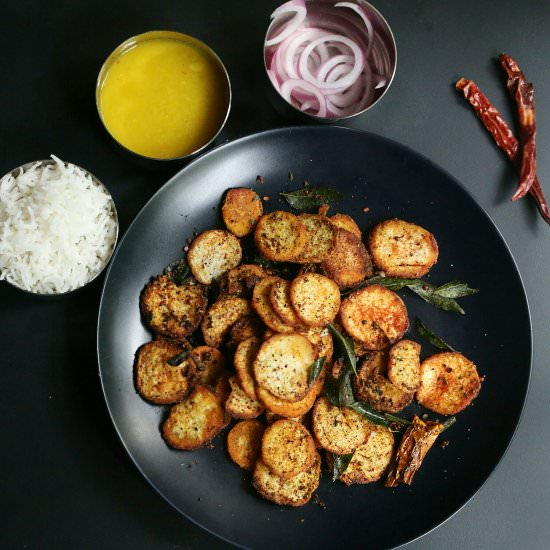 Taro – Chamagadda – Arbi Stir Fry - Recipe photo by clovesandcaramel