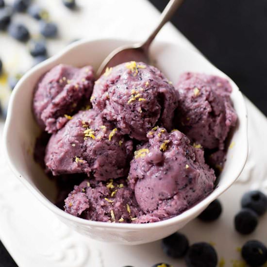 Blueberry-Buttermilk Sherbet - Recipe photo by Kiwi and Carrot