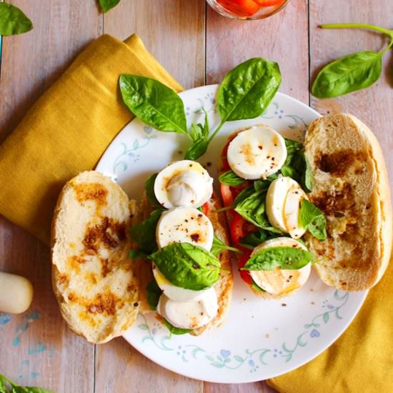 Caprese Sandwich – Tomato, Basil & - Recipe photo by kamalkitchen