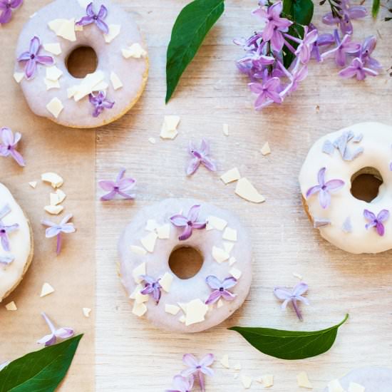 lemon, blueberry & lilac doughnuts - Recipe photo by Tales of Chocolate