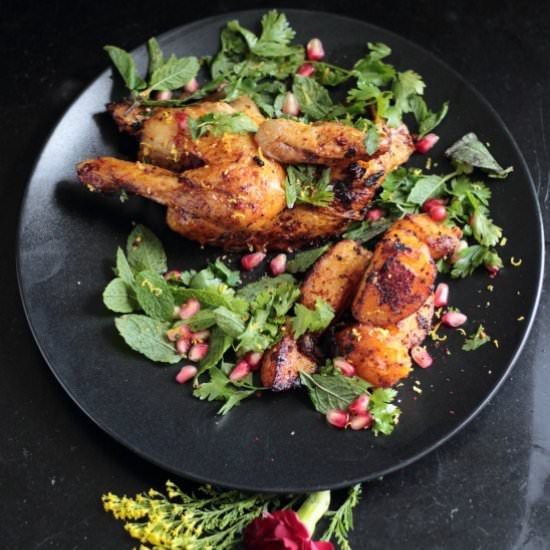 Harissa roast poussin - Recipe photo by figsandpigs