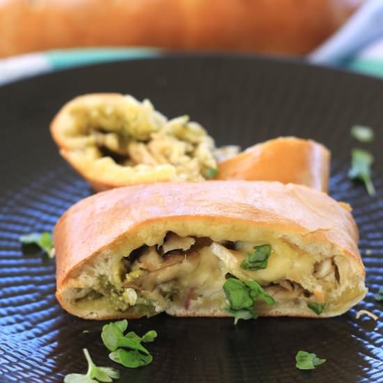 Pesto Chicken Calzone - Recipe photo by sugarsaltmagic