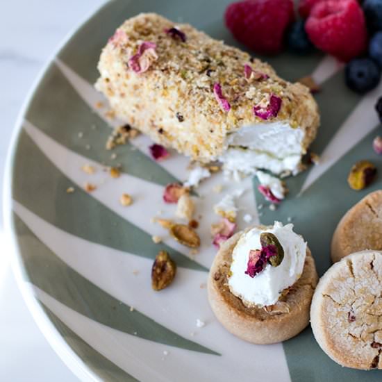 Rose Cookie & Pistachio Goat Cheese - Recipe photo by carolinagirlcooks