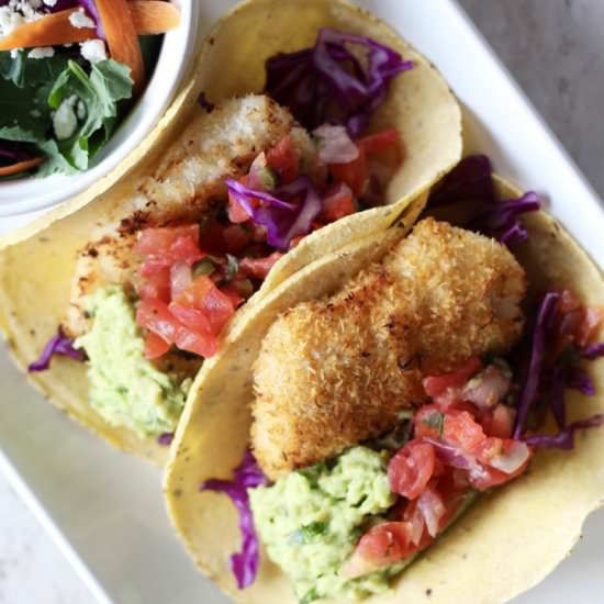 Coconut Crusted Fish Tacos - Recipe photo by kaynutrition