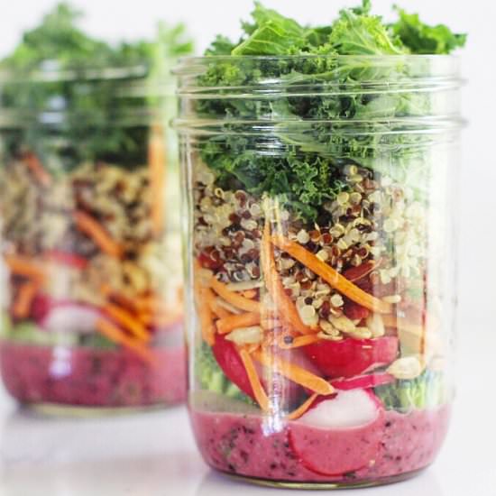 Superfood Detox Mason Jar Salad - Recipe photo by FitLiving Eats
