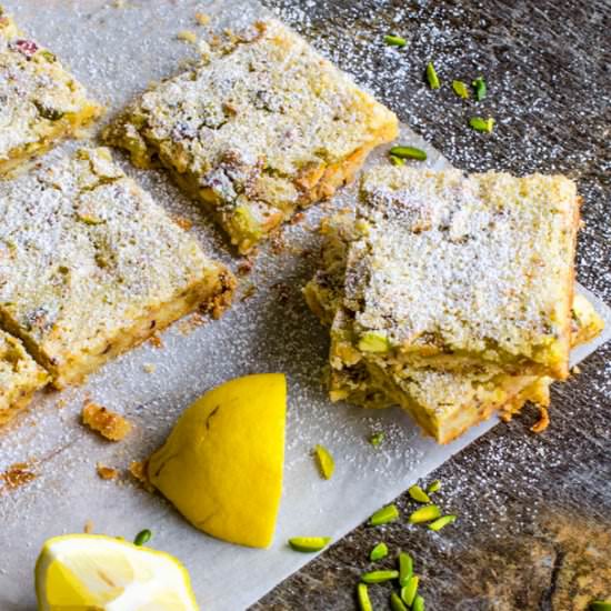 Pistachio Lemon Bar with Sea Salt - Recipe photo by Elegant Meraki