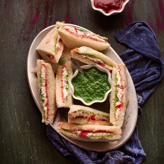 Cream Cheese Sandwich - Recipe photo by Binjals VEG Kitchen
