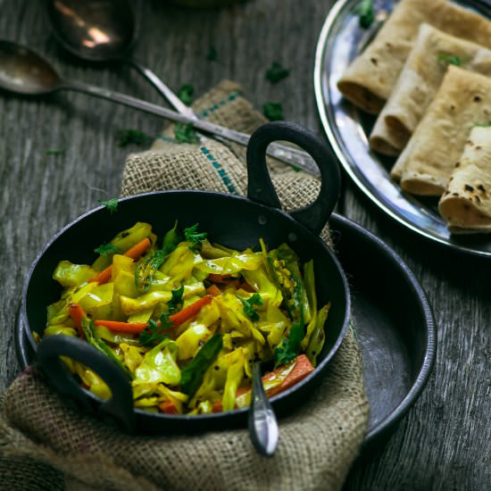 Cabbage Stir Fried Salad - Recipe photo by Binjals VEG Kitchen