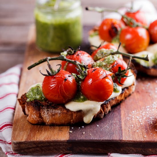 Grilled Caprese Bruschetta - Recipe photo by Simply Delicious