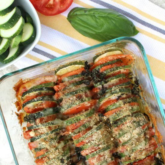 Healthy Zucchini Tomato Bake - Recipe photo by thecleaneatingcouple