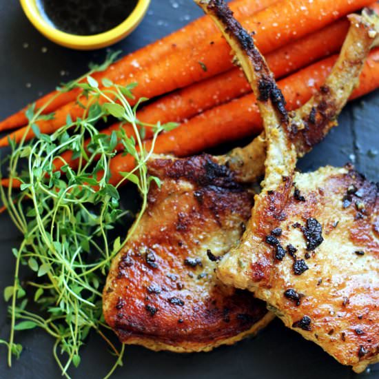 Pan Seared Pork Chops - Recipe photo by thepasticheblog