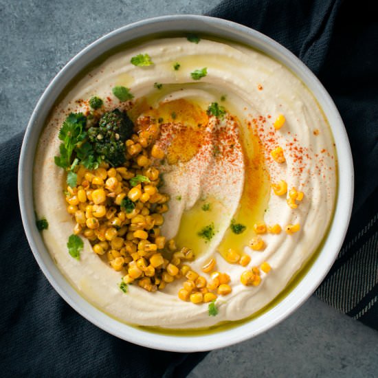 Hummus with Paprika Corn - Recipe photo by iwillnoteatoysters