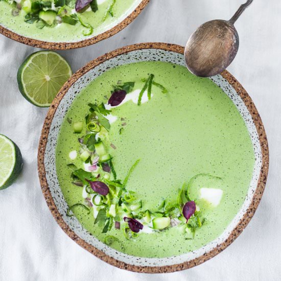 Chilled Cucumber soup - Recipe photo by Feasting at Home