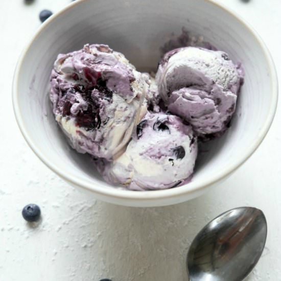 Blueberry Blintz Ice Cream - Recipe photo by A Sweet Little Life