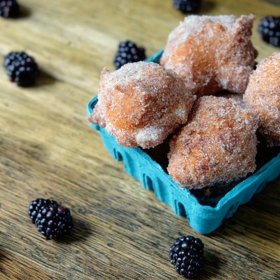Ricotta Blackberry Doughnuts - Recipe photo by A Sweet Little Life