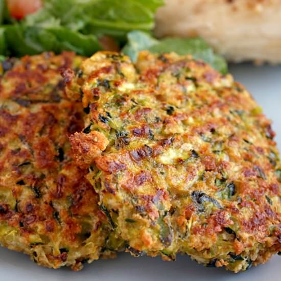 Baked Einkorn Zucchini Fritters - Recipe photo by Everyday Dishes