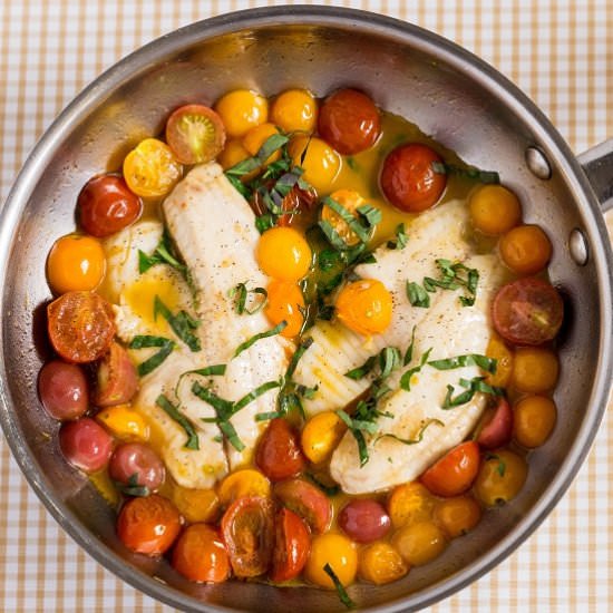 Tomato Basil Tilapia - Recipe photo by boastfulfood
