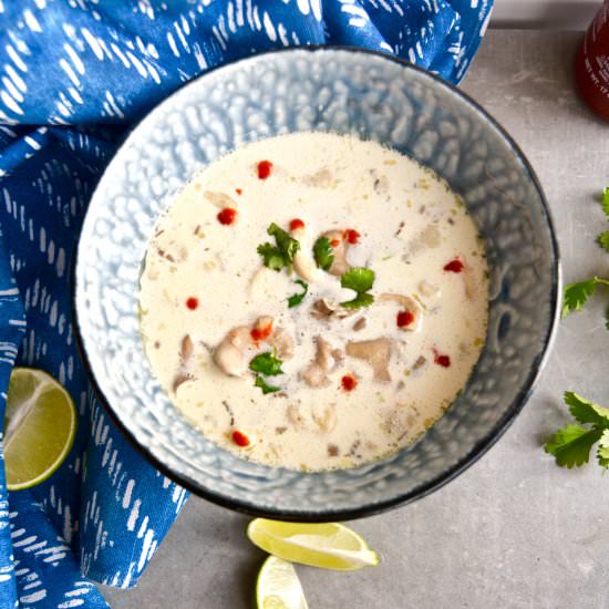 30 Minute Tom Kha Gai - Recipe photo by The Kitchen Flamingo