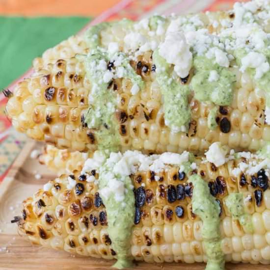 Peruvian-Style Grilled Street Corn - Recipe photo by cupcakesandkalechips