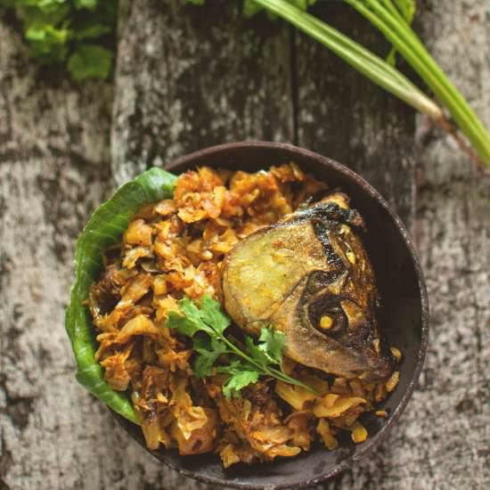 Cabbage With Fish Head - Recipe photo by MyCookingCanvas