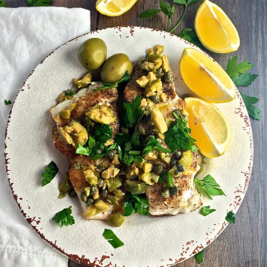 Mediterranean Grouper - Recipe photo by Grits and Pinecones