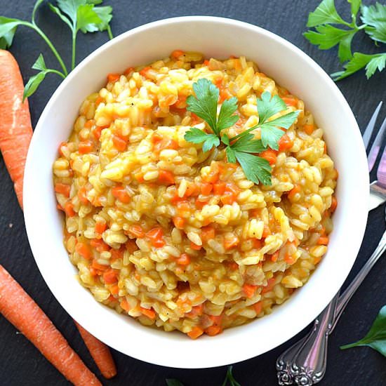 Caramelized Carrot Risotto - Recipe photo by TheVegLife