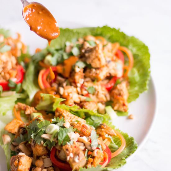 Thai Lettuce Wraps with Tofu - Recipe photo by Heavenlynn Healthy