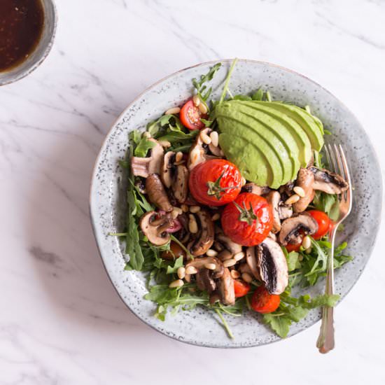 Mushroom Salad with Mole Dressing - Recipe photo by Heavenlynn Healthy