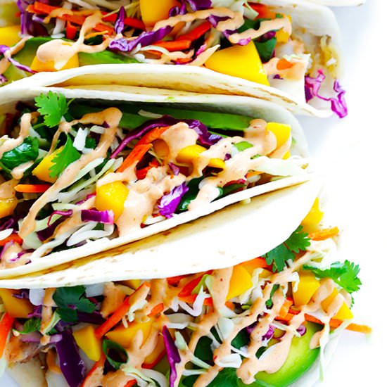 Mango Chipotle Fish Tacos - Recipe photo by gimme some oven