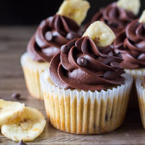Banana Chocolate Chip Cupcakes - Recipe photo by JustSoTasty