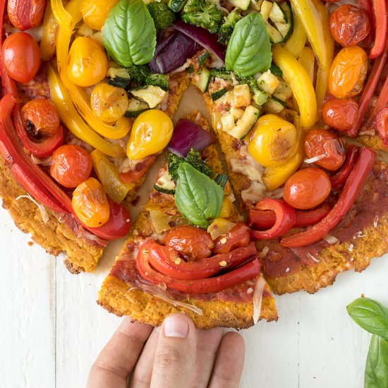 Rainbow veggie sweet potato pizza - Recipe photo by On The DF