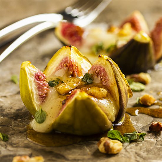Roasted Figs with Brie and Honey - Recipe photo by justalittlebitofbacon