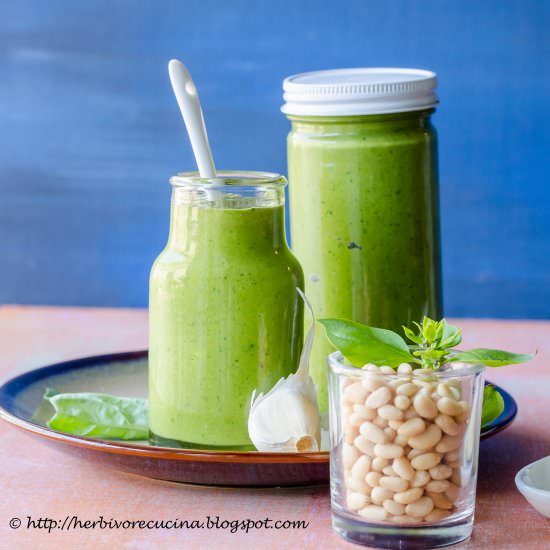 Fresh Basil Pesto - Recipe photo by Herbivore Cucina