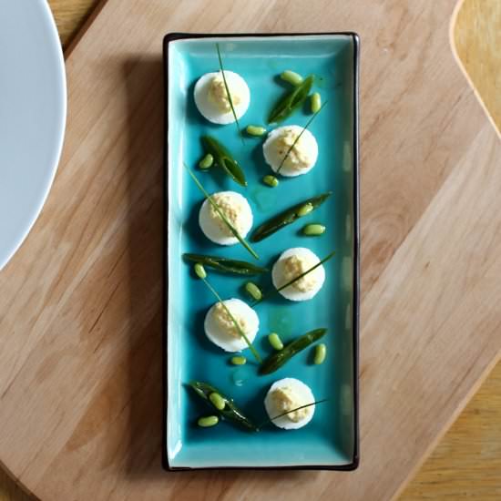 Deviled Eggs with a Green Bean Salad - Recipe photo by epicurestable