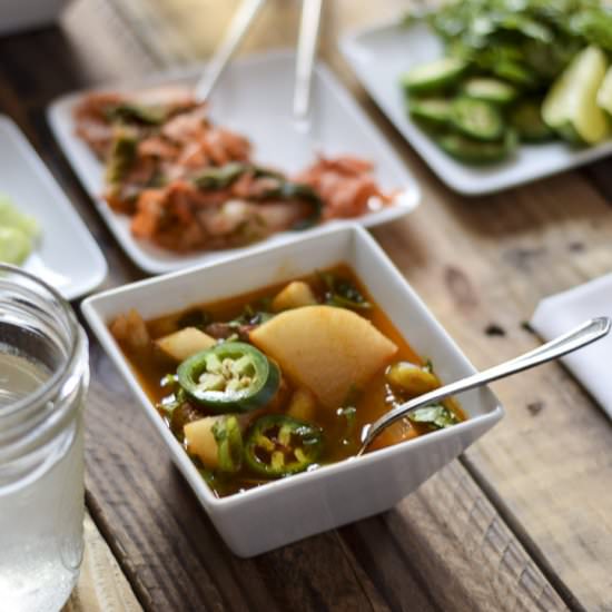 Mexican Moo (Daikon Guajillo Soup) - Recipe photo by Thespicedkitchen