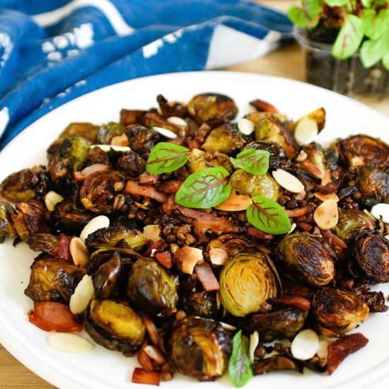 Roasted Sprouts with Crispy Lentils - Recipe photo by shift nutrition
