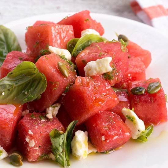 Watermelon Basil Salad - Recipe photo by Everyday Dishes