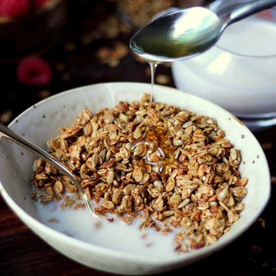 Homemade Flax Granola - Recipe photo by thewoodenskillet