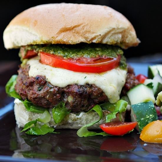 Pesto Burgers - Recipe photo by Cookingintherockies