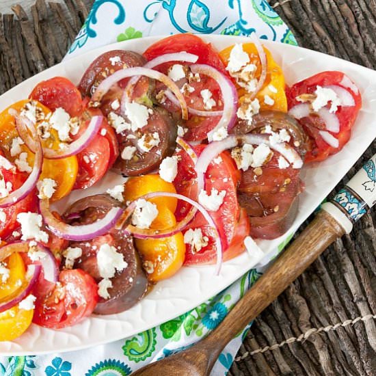 Tomato Feta Caprese Salad - Recipe photo by Food Done Light