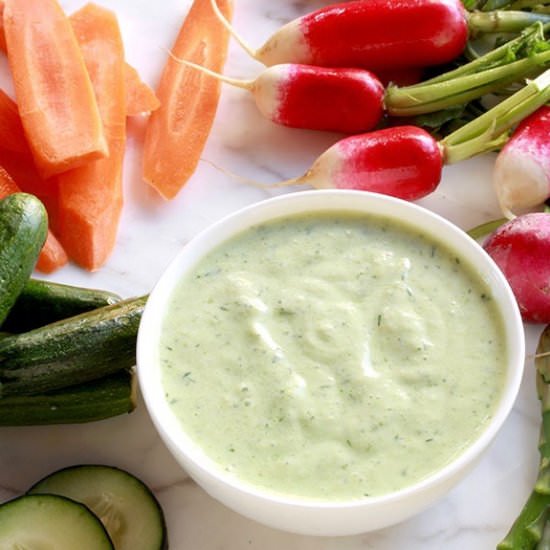 Cucumber Dill Dip and Crudité - Recipe photo by Everyday Dishes