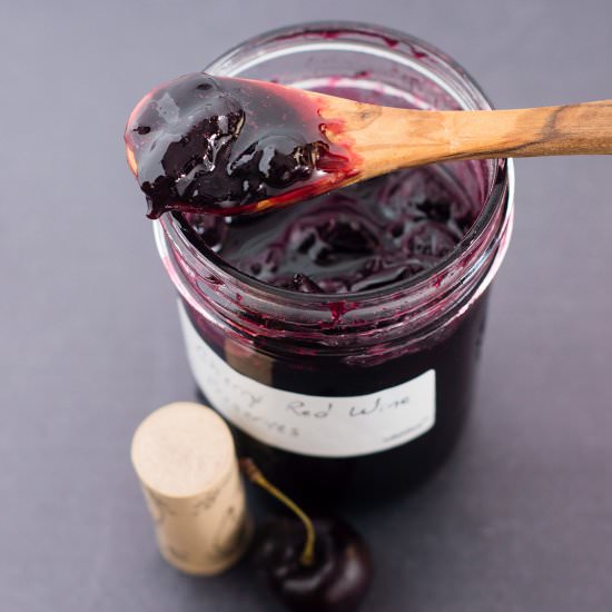 Cherry Red Wine Preserves - Recipe photo by TheRedheadBaker